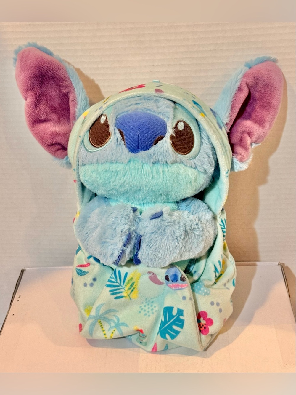 Disney Parks Stitch Plush in Swaddling Blanket ⭐️EUC⭐️